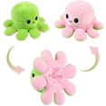 thumbnail image 2 of Pulpo gigante reversible de 40 cm. Juguete de peluche reversible. Pulpo feliz y triste. ¡Muestra tu estado de ánimo sin decir una palabra! Rojo, amarillo y verde, 2 of 5