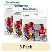 (3 pack) Hello Hobby Loose Gems for Crafting, Synthetic Round Rhinestones, Assorted Shapes & Colors, 0.7 oz.