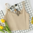 thumbnail image 2 of Black and Friday Deals 2023 Clearance under $5 JINMGG Tank Tops for Women under $5,Women Ladies Solid Sleeveless Pullover Vest Tank Crop Tops Shirts Beige XL, 2 of 9