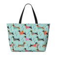 thumbnail image 2 of Easygdp Christmas Dachshund Bolsa de Viaje de Playa de Gran Capacidad, Bolsa Tote Perfecta para la Playa, Escapadas de Fin de Semana y Viajes, 2 of 7
