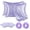 purple, variant on 5Pcs Satin Sleep Set - 2 Pillowcases (20"x30"), 1 Eye Mask, 2 Scrunchies, Silky Polyester Satin Hair & Skin Care Kit, Queen Size