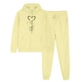 thumbnail image 2 of ibuvkizy Sweat Suits for Womens 2 Piece!Men's and Women's Sports Tracksuits Long Sleeve Pullover Hoodies Sweatshirt Loose Coat and Sweatpants Fall Winter Suit Yellow,S, 2 of 7