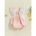 thumbnail image 4 of Douhoow Baby Girls Butterfly Rompers Infant Fly Sleeve Lace Tulle Jumpsuit Summer Bodysuits, 4 of 7