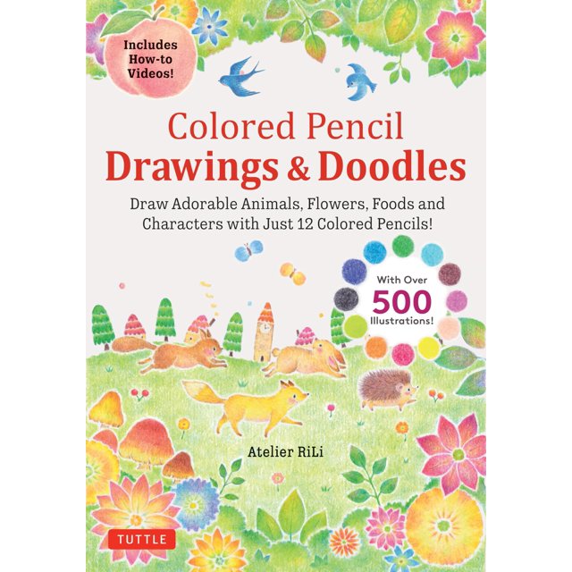 Libro Tuttle Publishing Dibujos y garabatos con lápices de colores