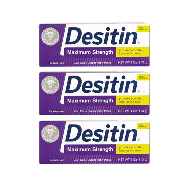 Pasta para dermatitis del pañal Desitin Maximum Strength 120 ml (paquete de 3)