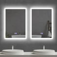 LED Lighted 20x28 Wall Mounted Frameless Rectangle Bathroom Vanity ...