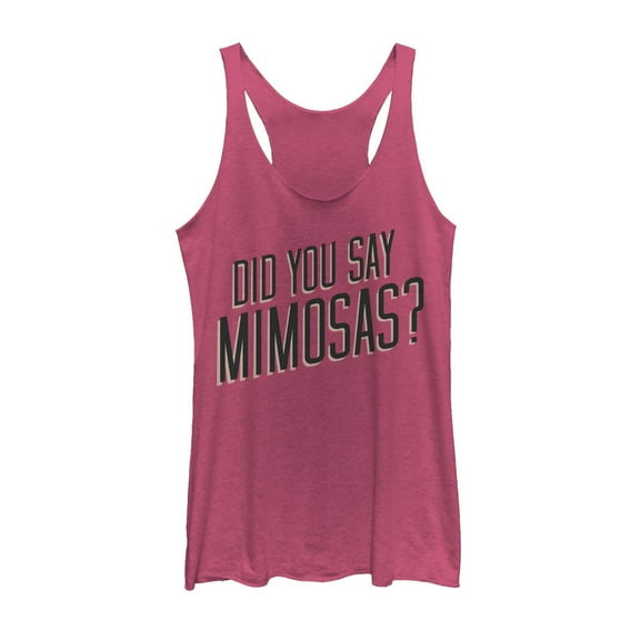 Women's CHIN UP Say Mimosas Racerback Tank Top Pink Heather Small