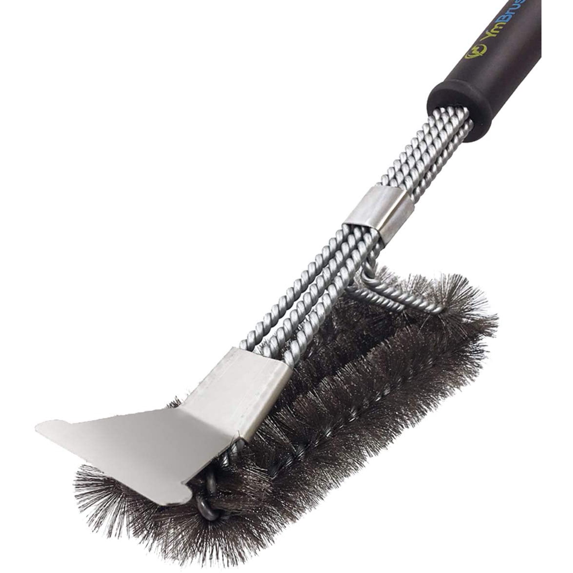Grill Brush, 3in1 Grill Cleaning Brush With Scraper, Stainless Steel