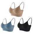 thumbnail image 3 of 3 uds chaleco inalámbrico sujetador correa de hombro ajustable ropa interior deportiva sin costuras azul caqui negro Color mezclado tamaño libre, 3 of 8