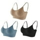 thumbnail image 3 of Conjunto de sujetador inalámbrico ropa interior deportiva con espalda en forma de U almohadillas extraíbles azul caqui y negro para uso diario ANGGREK Otros, 3 of 8
