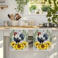 thumbnail image 4 of Sunflowers Rooster Kitchen Towels Set of 2, Wooden Watercolor Leaves Retro Art Absorbent Dish Towels for Kitchen, Microfiber Hand Towel, Quick Drying Tea Towel for Cleaning Decorative Dishcloths, 4 of 7