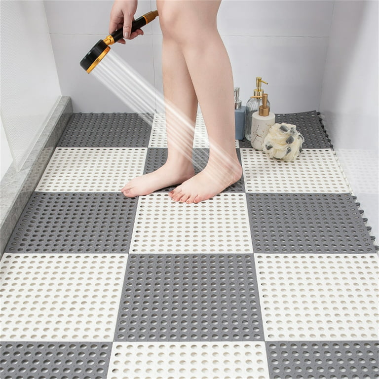 Travelwant 12Packs Solutions Square Shower Mat, Extra Large Non-Slip Stall  Mat for Elderly & Kids Bathroom
