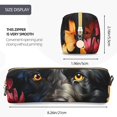 thumbnail image 3 of Balery Colorful Floral Black Dog Estuche de Lápices de Cuero Impreso, Estuche para Suministros de Arte, Estuche de Lápices con Cremallera, Estuche de Almacenamiento de Papelería, 3 of 7
