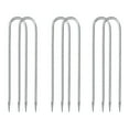 thumbnail image 1 of Uxcell 6 Pack 12" Trampolines Wind Stake, U Shape Rebars Stakes, Galvanized Steel Stake Garden Staple Silver Tone, 1 of 6
