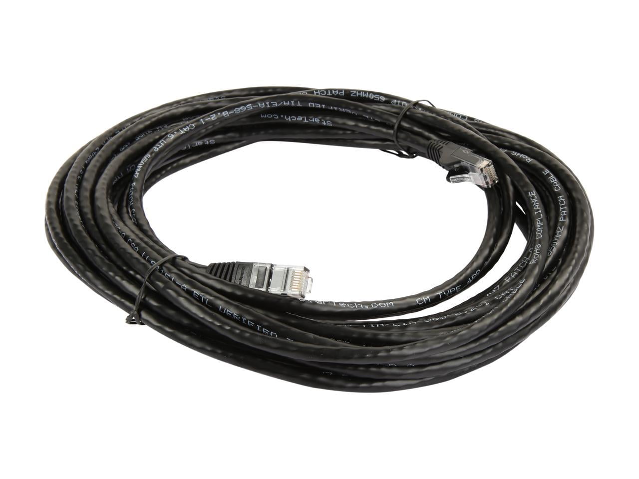 StarTech 30ft CAT6 Ethernet Cable - Black CAT 6 Gigabit Ethernet Wire -250Mhz 100W PoE RJ45 UTP Network Patch Cord Snagless with Strain Relief (N6PATCH30BK)