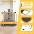 thumbnail image 6 of 55" Trampoline for Kids with Basketball Hoop, 4.6 ft Toddler Trampoline with Enclosure Net, Indoor Outdoor Mini Recreational Trampolines, Gifts for Boys Girls Aged 3-6,110LBS Capacity, Yellow, 6 of 9
