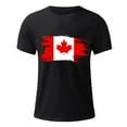 thumbnail image 4 of Pisexur T Shirts for Man , T-Shirt à Manches Courtes Col Rond Imprimé Drapeau Canadien pour Hommes - Noir, TG Chemises de Golf Hommes & Chemises Hommes, 4 of 6