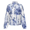 thumbnail image 5 of Jackets for Women Winter Coat Jackets Flannel Stand Collar Jacket(Blue Chinoiserie Toile,Size:S-4XL), 5 of 7
