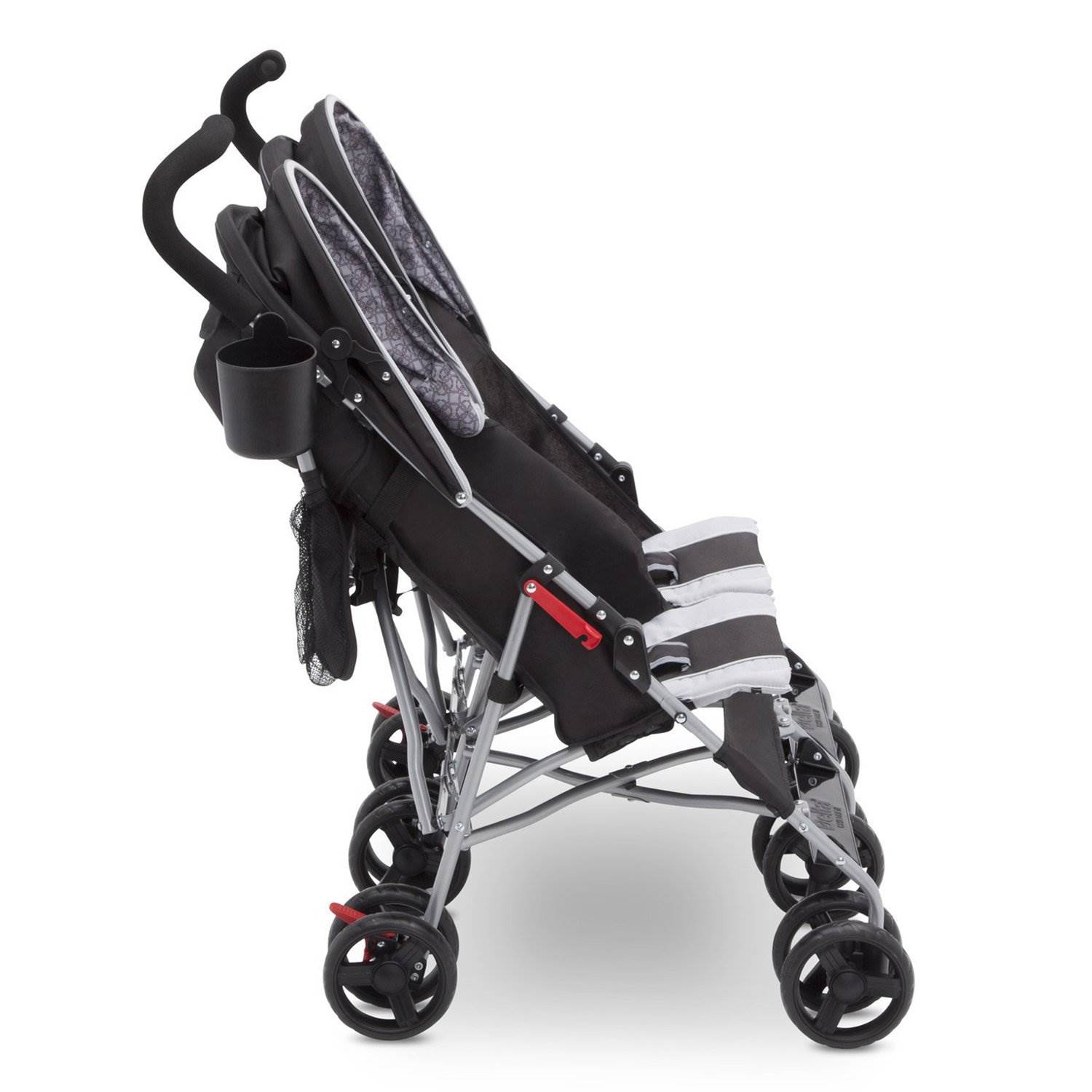 Delta Children LX 35 Pound Side by Side Double Convenience Stroller, Red & Gray - image 4 of 7