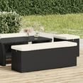 thumbnail image 1 of vidaXL Ottoman Bench with Cushion Black 110x30x40 cm Poly Rattan, 1 of 5