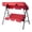 Red, variant on Zimtown Beige Porch Swing Set, 3-Seat Outdoor Swing with Stand, Canopy & Removable Cushion