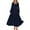 Navy, variant on Women's Smocked Spring Maxi Dress Casual Fall Long Sleeve Square Neck Tiered A Line Flowy Dresses with Pockets