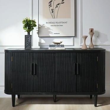 Accent Storage Cabinet, Modern Accent Buffet Cabinet with Adjustable Shelves, Freestanding Sideboard with Four Doors, Accent Cabinet with 4 Doors for Hallway Entryway Living Room37247