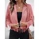 thumbnail image 5 of Chaquetas de Ante Sintético con Flecos y Forro para Mujer. Abrigos Cortos con Flecos para Mujer. Imprescindibles de Otoño 2025. Rosa M, 5 of 7
