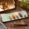 thumbnail image 6 of Japanese Style Rectangular Sushi Platter, Dishwasher Safe Serving Tray for Appetizers, Fruit Cakes and Desserts, 6 of 6