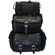Vance Leathers Extra Large Studded 2-Piece Travel Bag/Back Pack