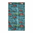 thumbnail image 1 of Botanical Hanging Pocket Organizer, Lotus Flowers on the Lake Water Lilies Exotic Boho Pond Pattern, Printed Polyester Storage Bag with Pockets, 21" x 31", Sea Blue Coral Green, 1 of 2