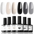 thumbnail image 1 of Set de esmaltes de uñas en gel modelones blanco y negro - 6 colores, 1 of 8