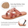 thumbnail image 3 of Ataiwee Women's Flat Slide Sandals - Casual Comfort Braided Multiple Cross Pinstripe Flat Summer Sandals., 3 of 6