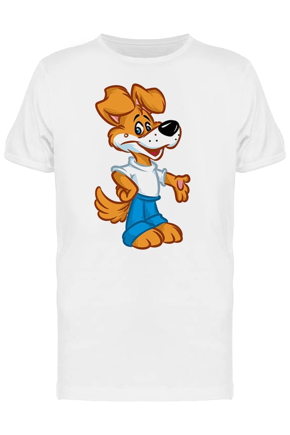 Dog With Clothes Waving Hello T-Shirt Men -Image by Shutterstock, Male Small