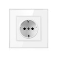 thumbnail image 1 of Outlet de enchufe de la UE AC110-240V 16A 86 Tipo Tipo de conexión a tierra del zócalo Panel de vidrio templado Adaptador para el hogar accesorio accesorio blanco Dido Hogar, 1 of 6
