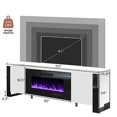 thumbnail image 5 of PLAUIN 70" Fireplace TV Stand with LED Lights, Spacious Entertainment Center with Storage, White, 5 of 6
