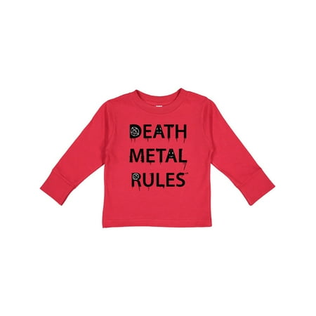 

Inktastic Death Metal Rules White T-Shirt Gift Toddler Boy or Toddler Girl Long Sleeve T-Shirt