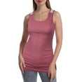 thumbnail image 2 of SUMONA Women Round Neck Accent White Two Tone Casual Basic Ribbed Tank Top, 2 of 3