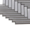 thumbnail image 5 of Sample - Taupe Gray Cold Spray Crystal Glass Herringbone Mosaic Tile Kitchen Backsplash, 5 of 6