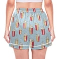 thumbnail image 2 of Women's Silk Pajama Shorts Popcorn Pajama Shorts Women's Casual Pajama Shorts with Pockets, 2 of 6