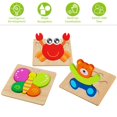 thumbnail image 2 of Rompecabezas de madera 6 piezas Rompecabezas de animales para niños pequeños 1 2 3 años Juguetes educativos para niños y niñas oso de fresa Electrónica, 2 of 5
