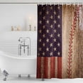 thumbnail image 2 of Shower Curtain Bathroom Set Independence Day American Flag Waterproof Fabric Shower Curtains with Grommets&Hooks, Baseball Sport Retro Wood Grain Privacy Bath Curtain for Bathtub 72x72in, 2 of 9