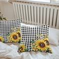 thumbnail image 5 of Pastoral Sunflower Outdoor Pillow Covers Pack of 2 Wildflowers Country Black Buffalo Plaid Waterproof Throw Pillow Covers Decorative Cushion Cases for Patio Garden Tent Balcony Couch 26x26 inch, 5 of 8