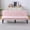 Pink, variant on Sofa Bed, Convertible Sofa, Corduroy Loveseat 66 Inch Sofa Bed for Apartment, Simple Modern Design, 2 Seater, Corduroy Upholstery, Beige, 500 lbs Capacity, Easy Assembly