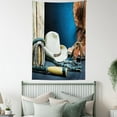 thumbnail image 4 of Western Tapestry, Equestrian Backdrop with Antique Horseshoe Hat Cowboy Texas Photography, Wall Hanging for Bedroom Living Room Dorm Decor, 40W X 60L Inches, Blue Brown and Beige, by Ambesonne, 4 of 5
