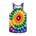 thumbnail image 5 of qelini Mens Tank Tops Long Muscle Shirt Crewneck Sleeveless Quick Dry Shirt Vest Tie-Dye Print Cloths, 5 of 6