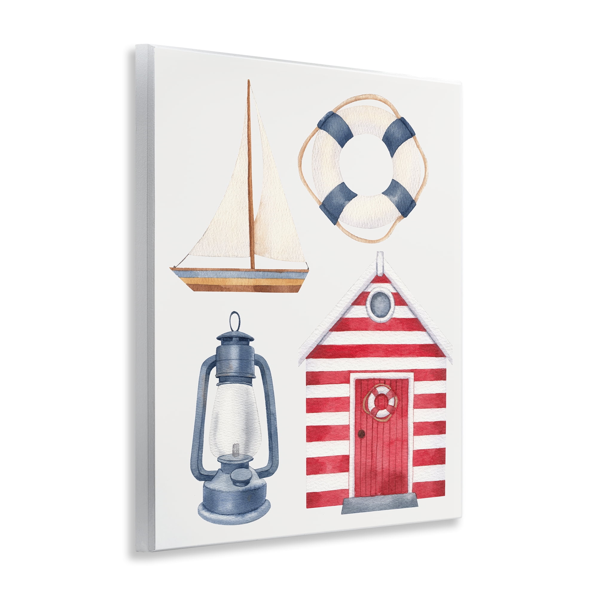 Stupell Industries Maritime Beach Items Nautical & Beach Painting Unframed Art Print Wall Art, 11 x 14