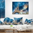 thumbnail image 3 of Designart Beautiful View of Paris Paris Eiffel Towerunder Fiery Sky - Cityscape Throw Pillow - 18x18, 3 of 4