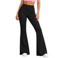 thumbnail image 4 of Ovbmpzd Petite Yoga Pants Womens Flare Black Ladies Leggings Long Mid Waist Casual Leggings,XXL, 4 of 6