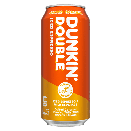Dunkin' Double Salted Caramel Iced Espresso, 15 oz cans, 12 Pack